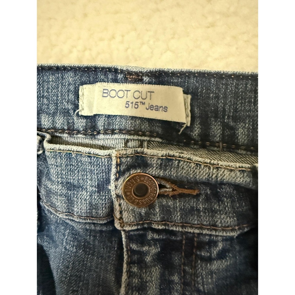 Levis 515 Jeans Girls 4 Blue Medium Wash Stretch Denim Bootcut Mid Rise - Picture 4 of 11
